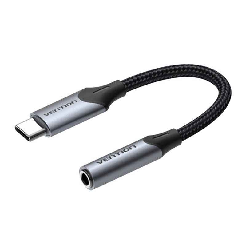 Adapter audio Vention BGJHA, USB C në 3.5 mm, 0.1m, gri e zezë
