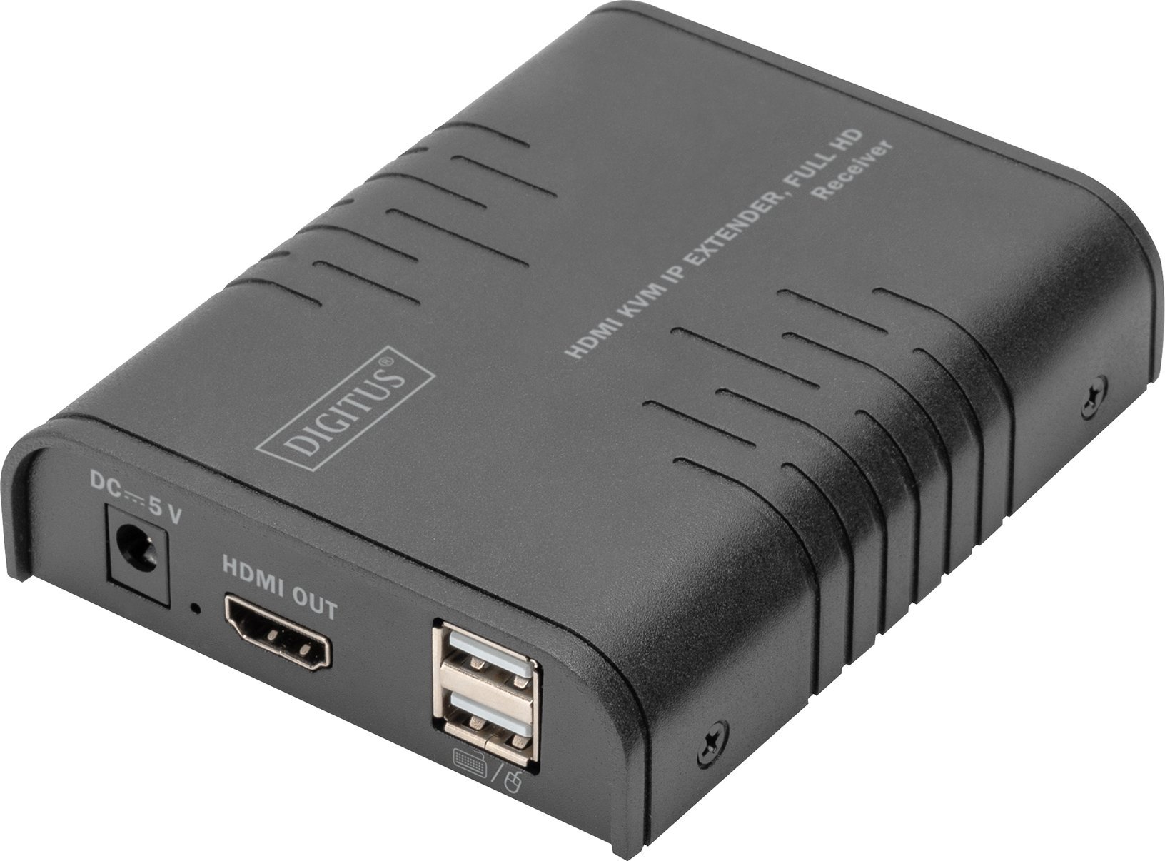 Marrës HDMI KVM IP Digitus DS-55529, Full HD 1080p, i zi