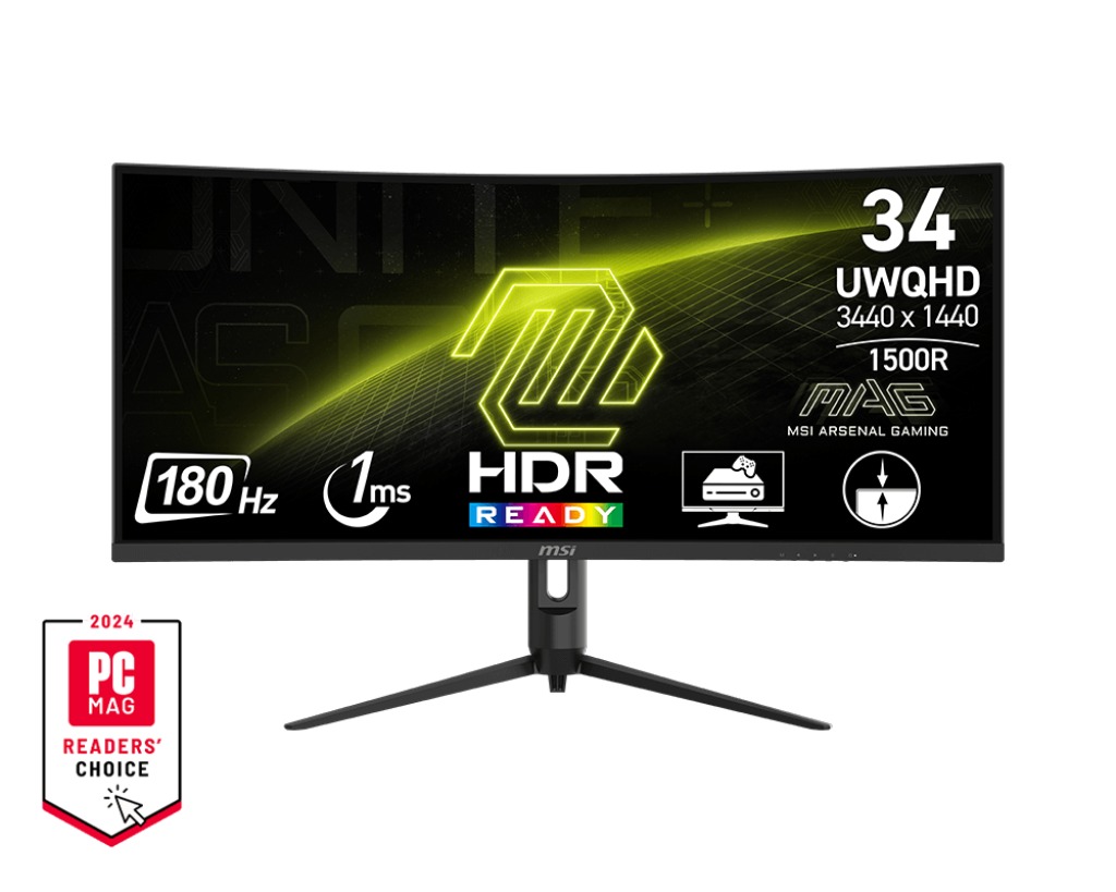 Монитор MSI MAG 342CQR E2, 34", VA, UWQHD, црн