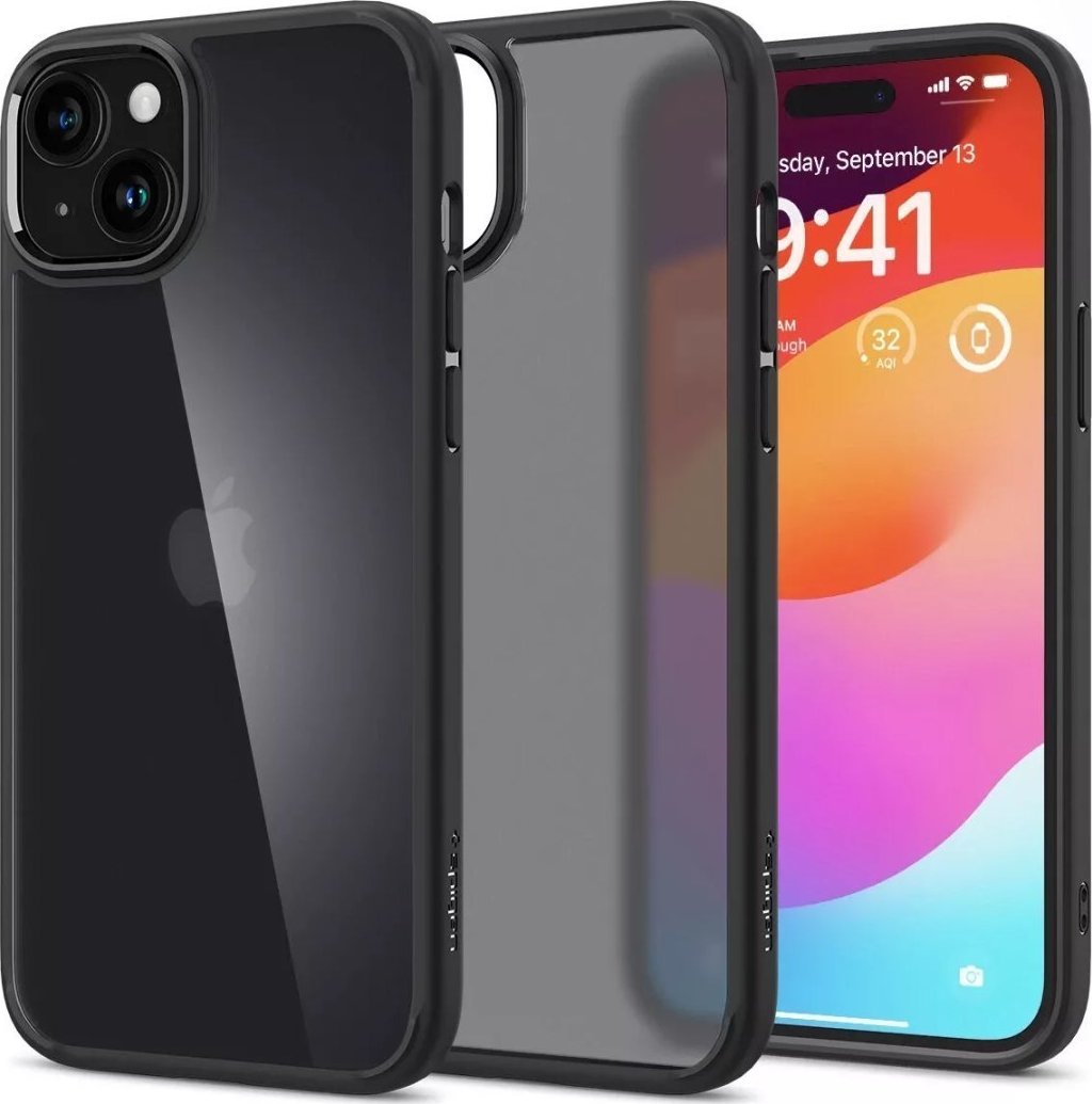 Mbulesë telefoni Spigen Ultra Hybrid, për iPhone 15 Plus, frost black