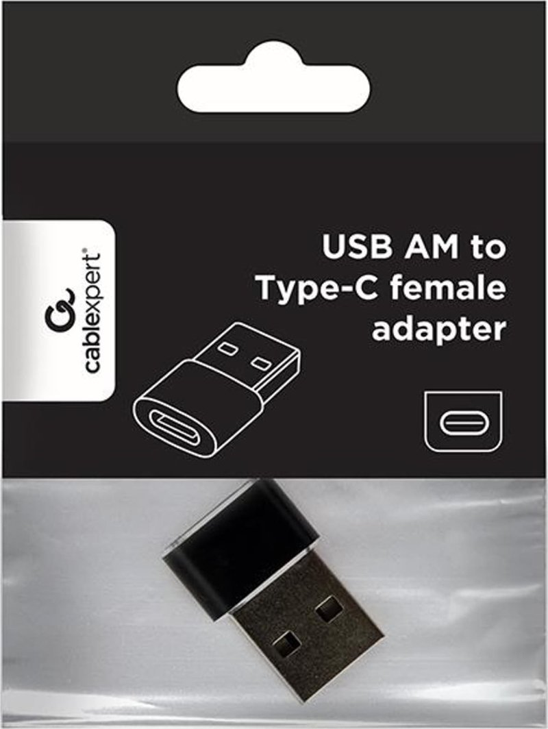Përshtatës USB Gembird USB-A në USB-C, i zi
