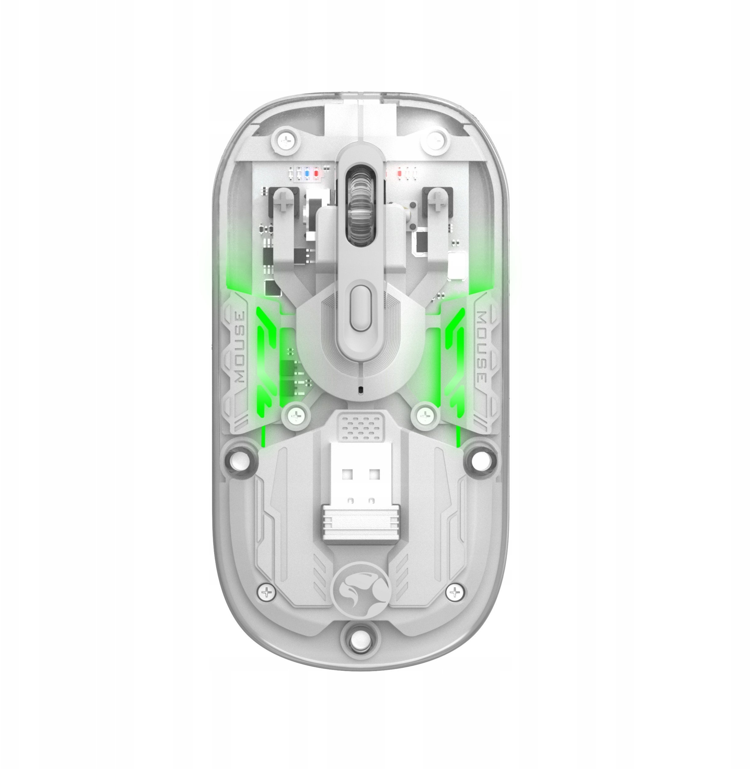 Maus wireless gaming Marvo M808W Prism 20W, RGB, 2.4 GHz dhe Bluetooth, transparent