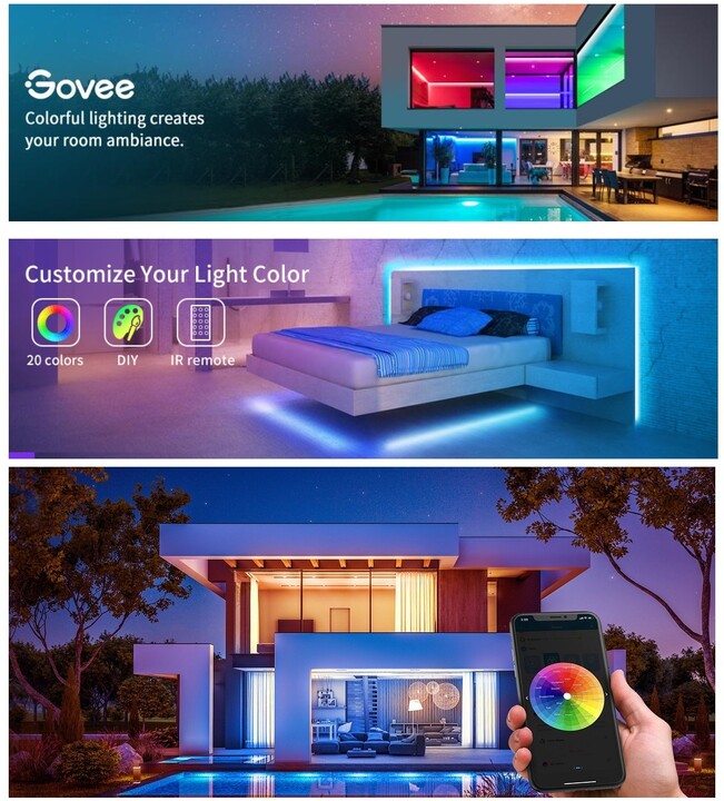 Sihirit Govee WiFi Smart LED RGB, 10m