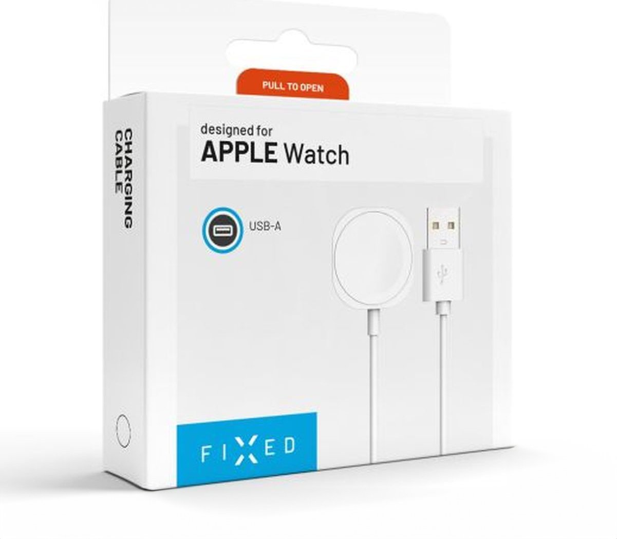 Kabllo karikimi FIXED USB A për Apple Watch, magnetike, 1m, e bardhë