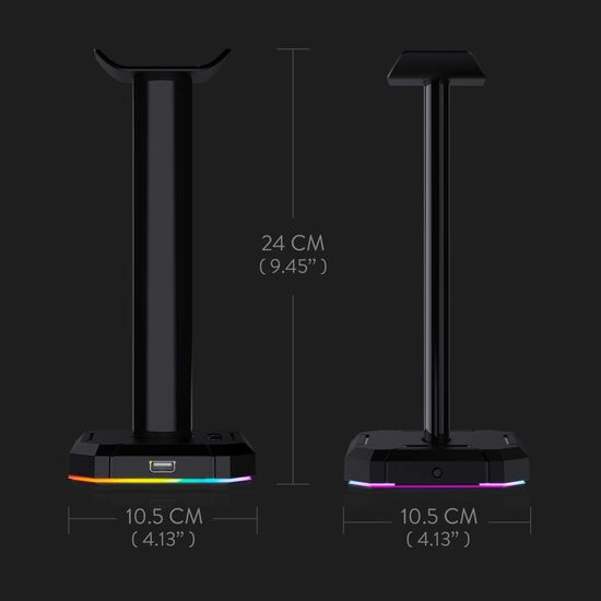 Mbajtëse Kufjesh Redragon Scepter Pro HA300 – (4x USB 2.0, RGB, Bazë Antirrëshqitëse)