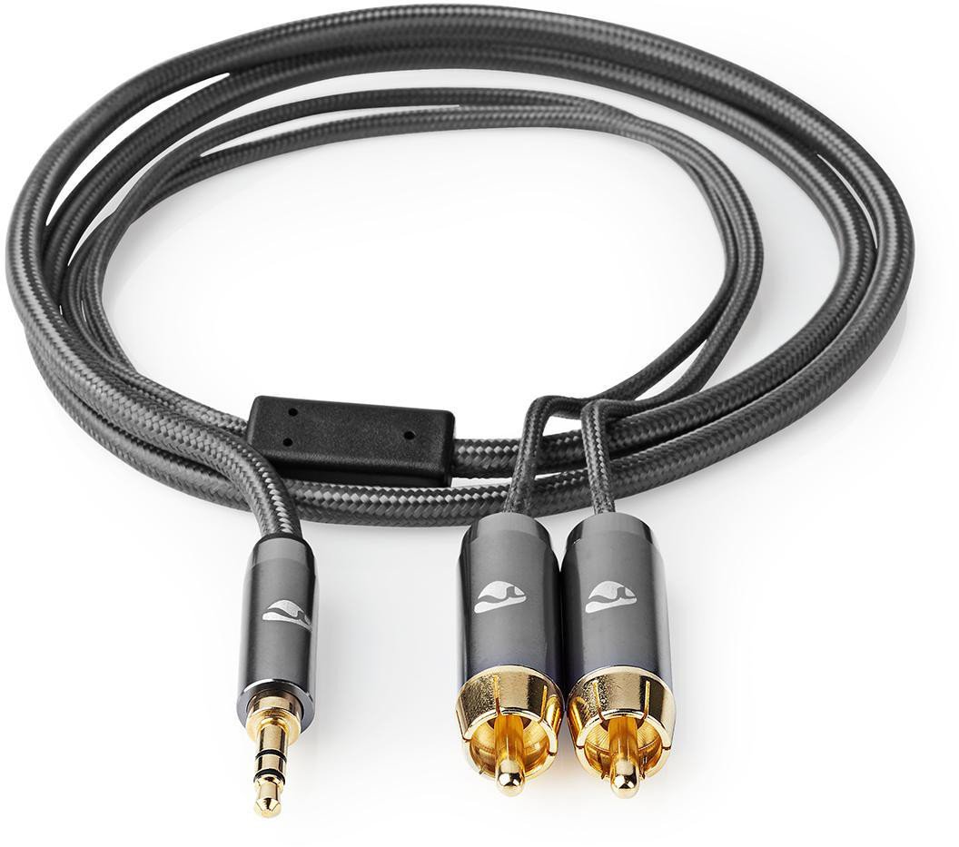 Kabllo audio Nedis Profigold, 5m, 2x RCA në 3.5mm, stereo