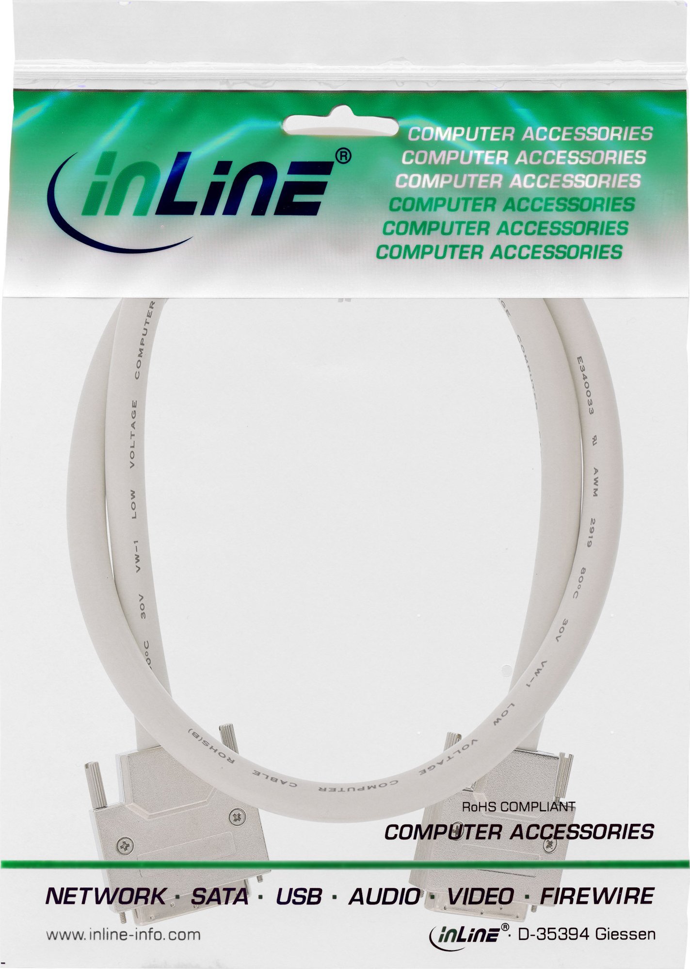 Kabllo SCSI InLine U320, 68-pin Micro Centronics plug plug, 3m, bezhë