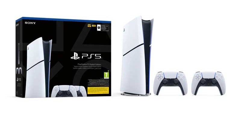 Konzolë Sony PlayStation 5 Slim Digital, 2xDualsense, Wireless, i bardhë/zi