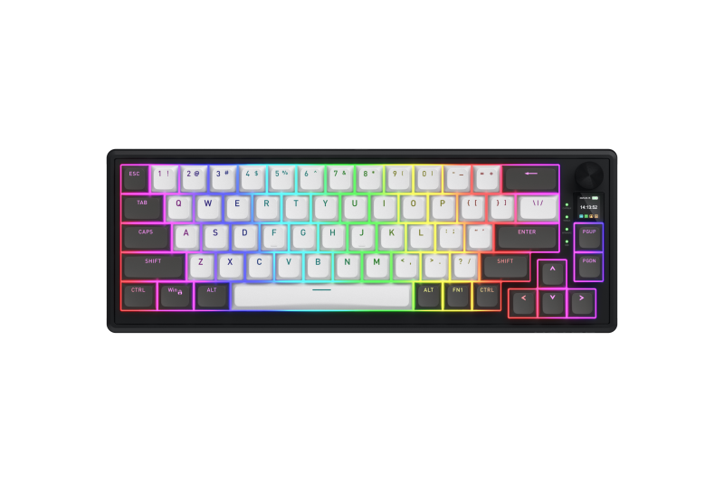 Tastierë gaming HATOR Skyfall Pro Wireless 65, mekanike, tri modalitete lidhjeje, e zezë gri