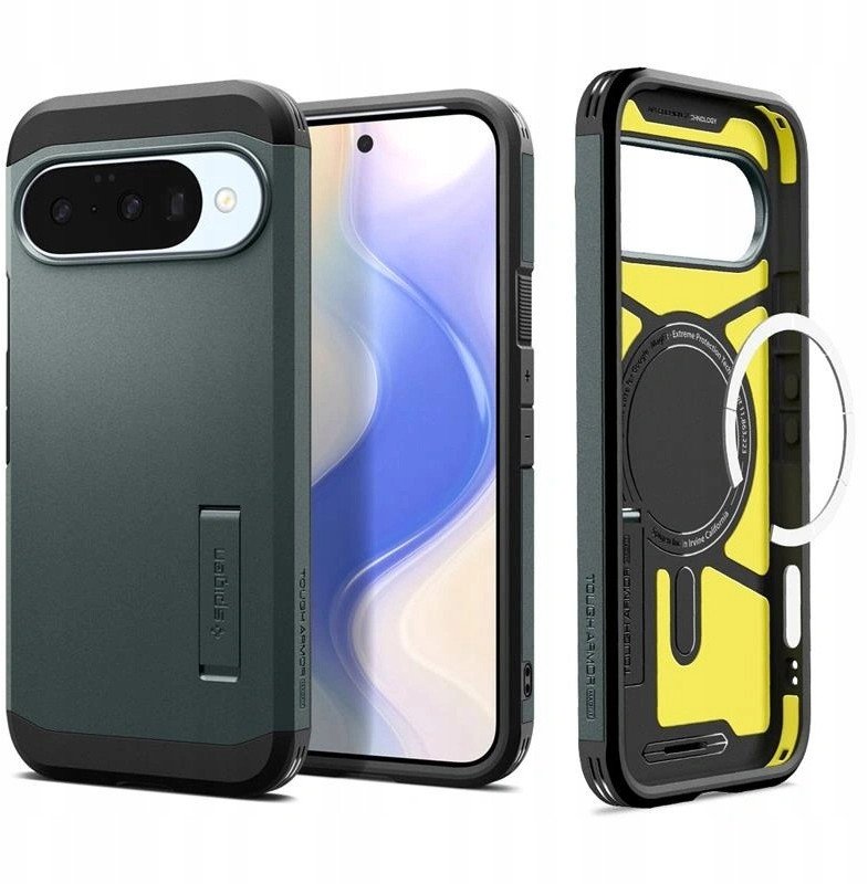 Mbështjellës telefoni Spigen Resistant Armor, Google Pixel 10 Pixel 10 Pro, i gjelbër
