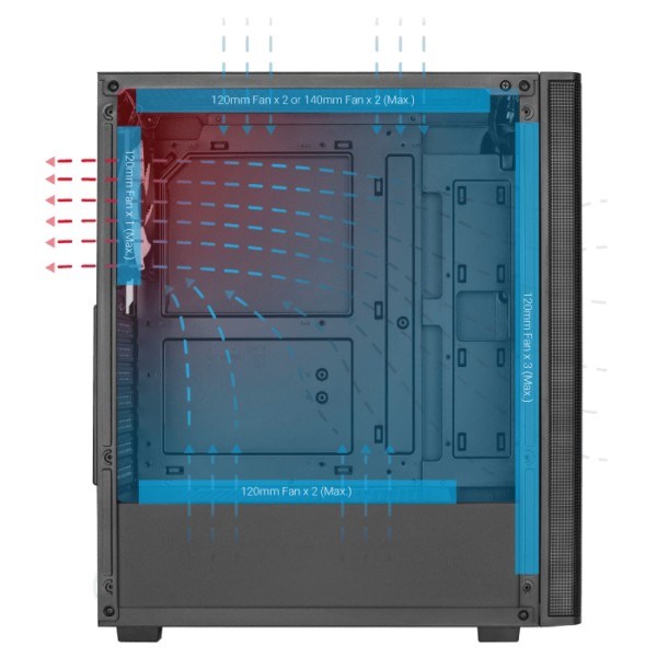 Kullë PC Aerocool Designer G BK v1, MIDI Tower, xham i temperuar, e zezë