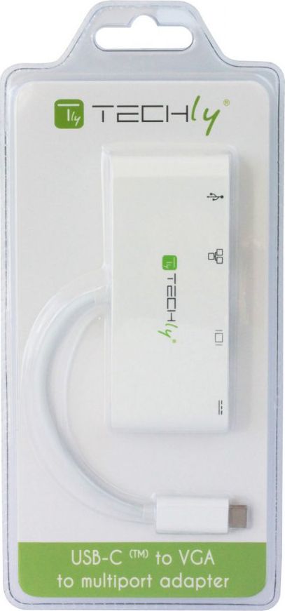 Dok stacion USB C Techly IADAP USB31 DOCK2, VGA, Gigabit Ethernet, gri