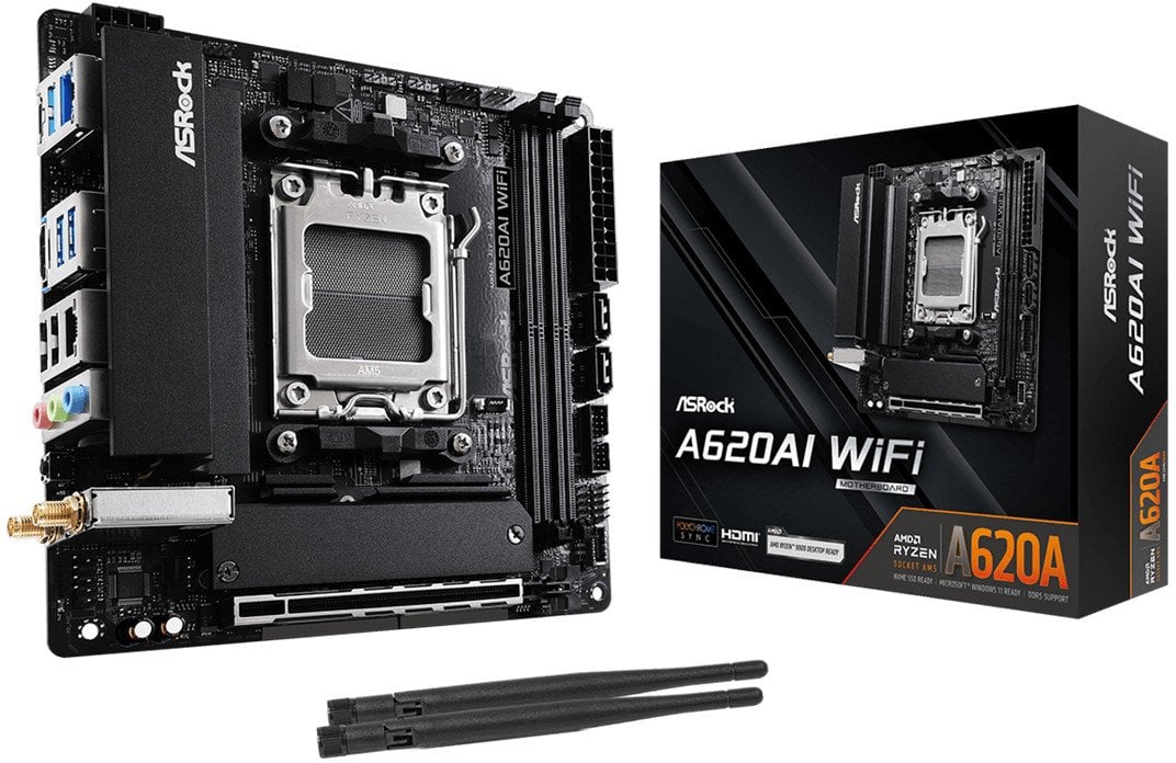 Pllakë amë ASRock A620AI WIFI, AMD AM5, Mini ITX, DDR5, WiFi