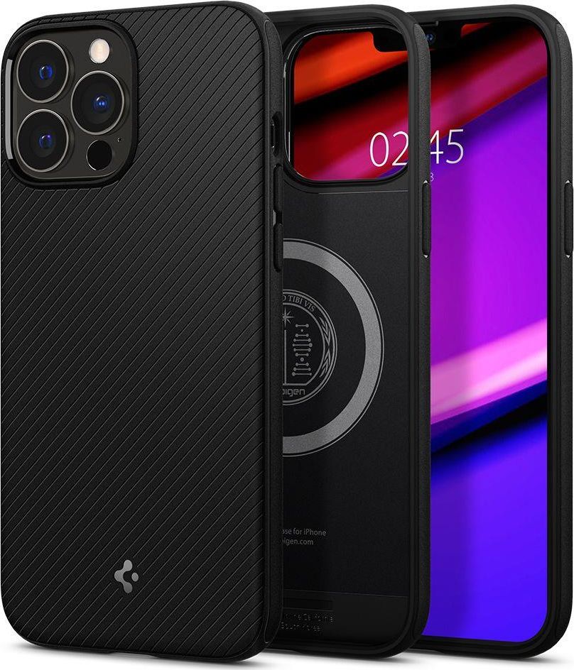 Maskë mbrojtëse Spigen Mag Armor MagSafe për iPhone 13 Pro Max, Kevlar, e zezë mat