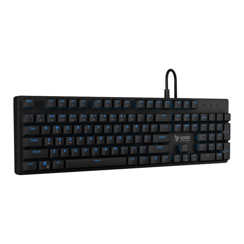 Tastierë mekanike Gaming Savio Tempest RX FULL, USB, e zezë / e kaltër