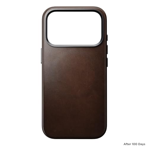 Заштитна кутија NOMAD Traditional Leather, за iPhone 17 Pro, оригинална кожа, MagSafe, кафеава Rustic Brown Horween
