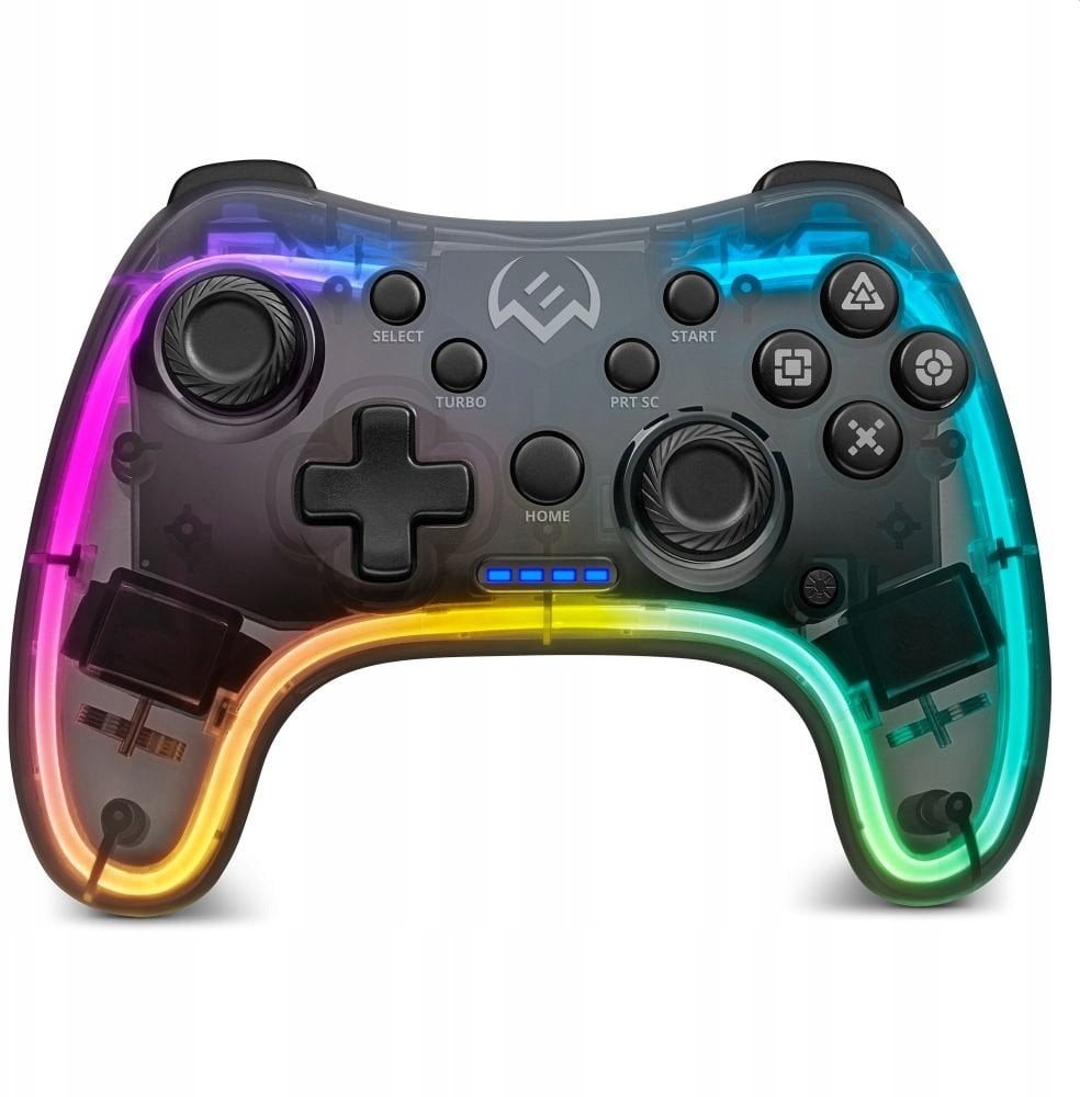 Бежичен гејмпад SVEN GC-5050, RGB, компатибилен со PC и конзоли, проѕирен