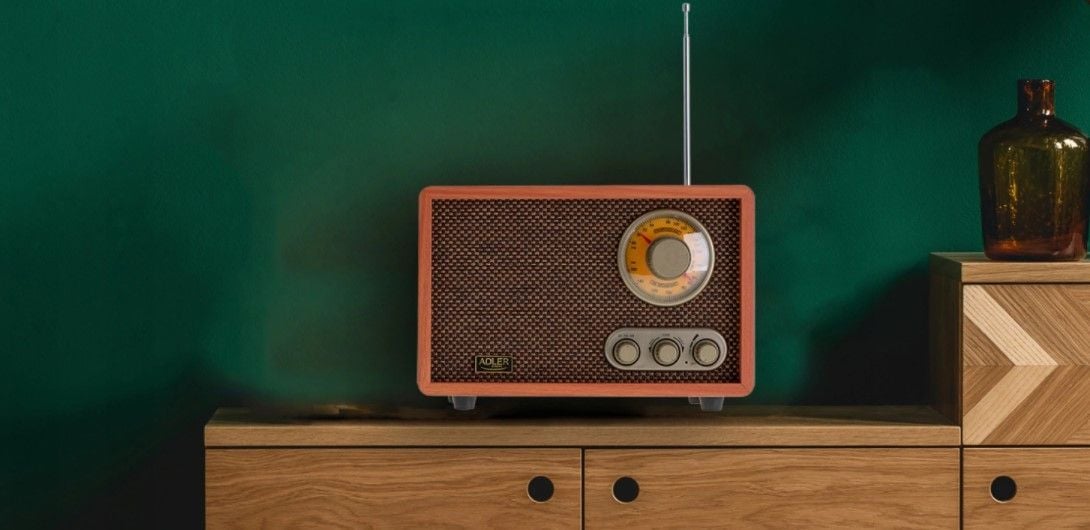 Radio retro Adler AD 1171, Bluetooth, kontroll toni, kafe
