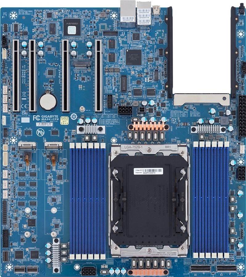Pllakë amë Gigabyte MA34-CP0, socket LGA7529, DDR5, blu
