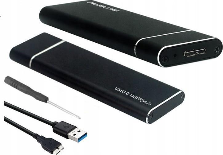Enkoder për SSD M.2 në USB 3.0 NGFF SATA, alumini, i zi