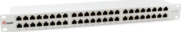 Patch panel LevelOne Equip 326526, 48 porta RJ45 Cat.6A, shielded, gri e hapur