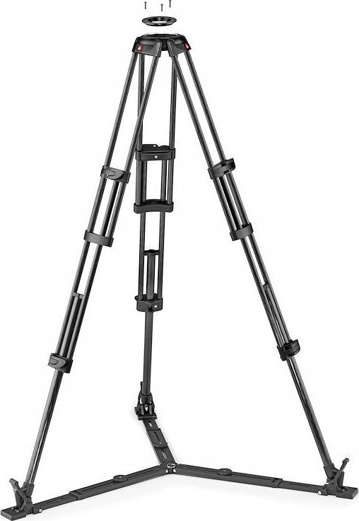 Tripod Manfrotto Carbon Fibre Twin GS, fibër karboni, tas 100mm 75mm, i zi