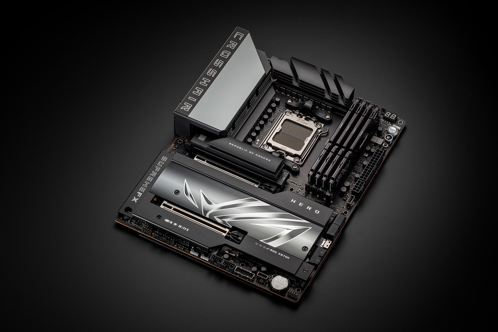 Pllakë amë ASUS ROG CROSSHAIR X870E HERO, AM5, DDR5, Wi-Fi 7, e zezë