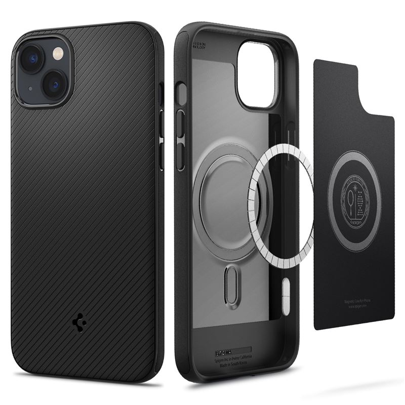 Mbështjellës për iPhone 14 Plus Spigen Mag Armor MagSafe, i zi