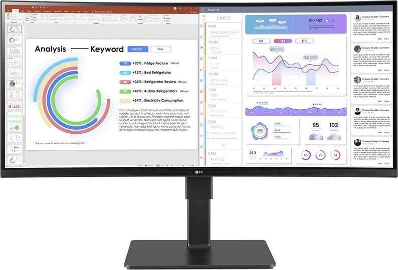 Monitor LG UltraWide 34BQ77QC-B, 34'', 3440 x 1440 (UWQHD), 60Hz, IPS, i zi