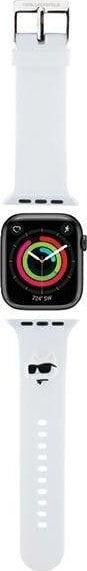 Rrip ore Karl Lagerfeld Rubber NFT Choupette, për Apple Watch 42 44 45mm dhe Ultra, i bardhë