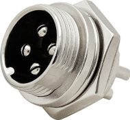 Prizë mikrofoni NC CB, 4 pin, 18mm, metalike argjendtë