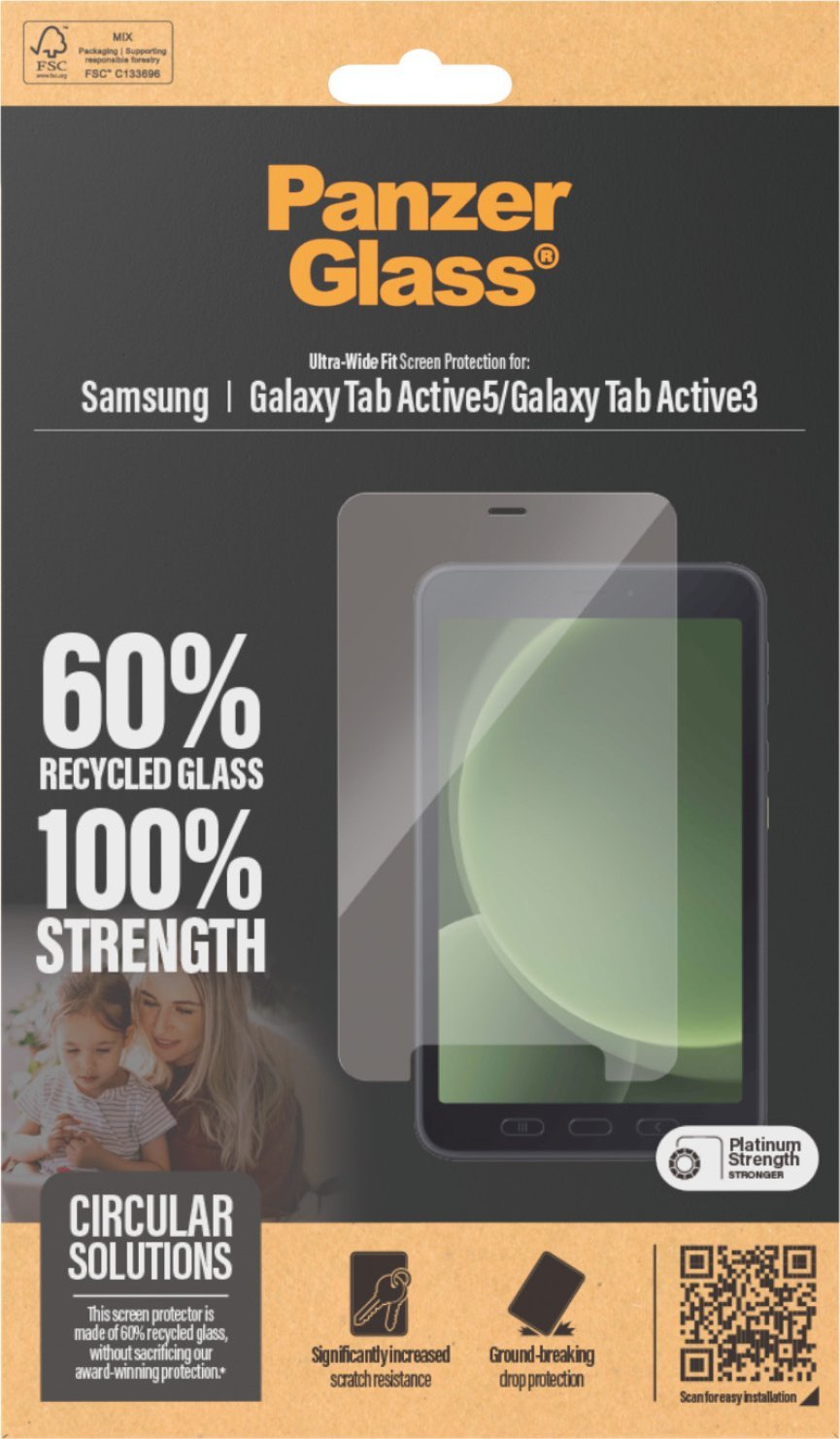 Mbrojtës ekrani PanzerGlass për Samsung Galaxy Tab Active5 Active3, Ultra Wide Fit, transparent