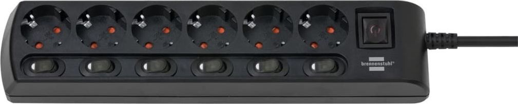 Shirit elektrik Brennenstuhl Socket Line, 6 priza, kabllo 2 m, i zi