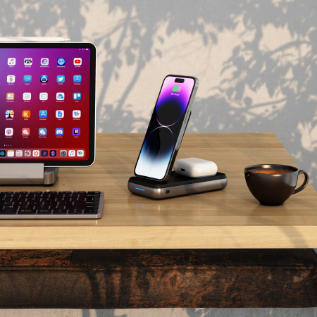 Mbajtëse karikuese Satechi Duo Wireless, e hirtë