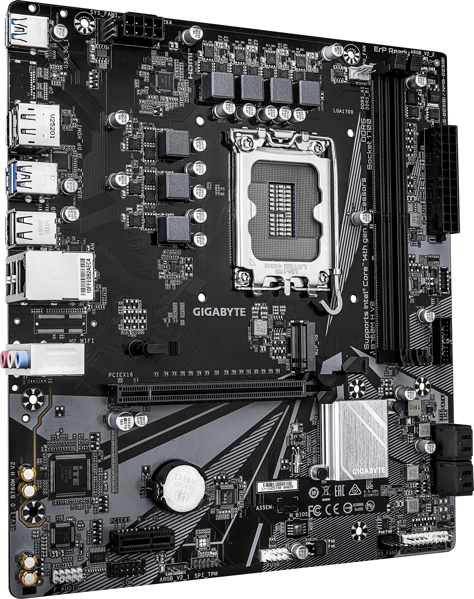 Pllakë amë Gigabyte B760M H V2, DDR5, Micro ATX