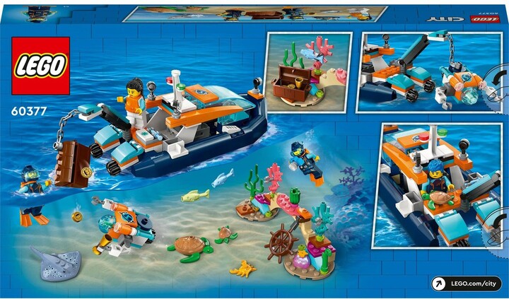 Set LEGO® City 60377 Divers' Exploration Submarine, 182 pjesë