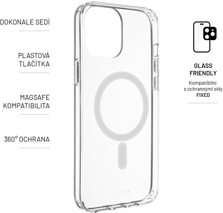 Mbrojtëse FIXED MagPure me mbështetje Magsafe për Apple iPhone 14 Pro, transparente
