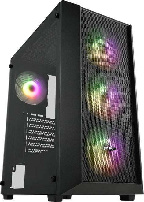Kasë FSP/Fortron CMT218 RGB, e zezë, Midi Tower