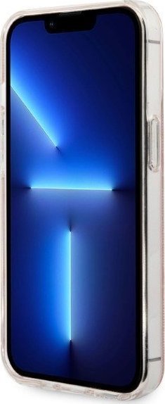 Сет аксесоари Гес GUBPP13LH4EACSP за Ајфон 13 Про, цврста заштитна маска 4G Принт МагСејф, безжичен полнач, розова