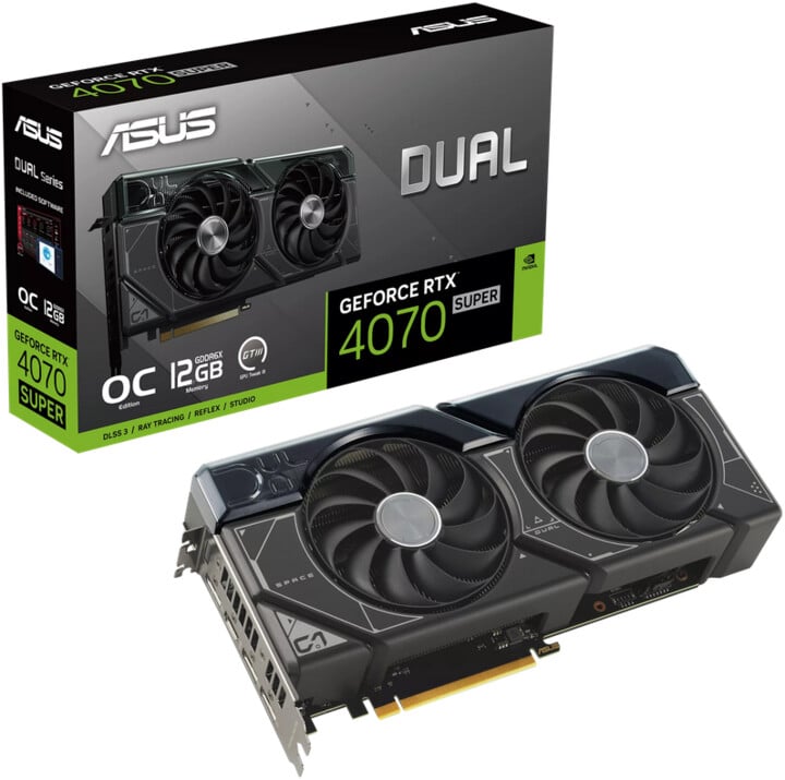 Kartelë grafike ASUS Dual GeForce RTX 4070 SUPER OC Edition, 12GB GDDR6X