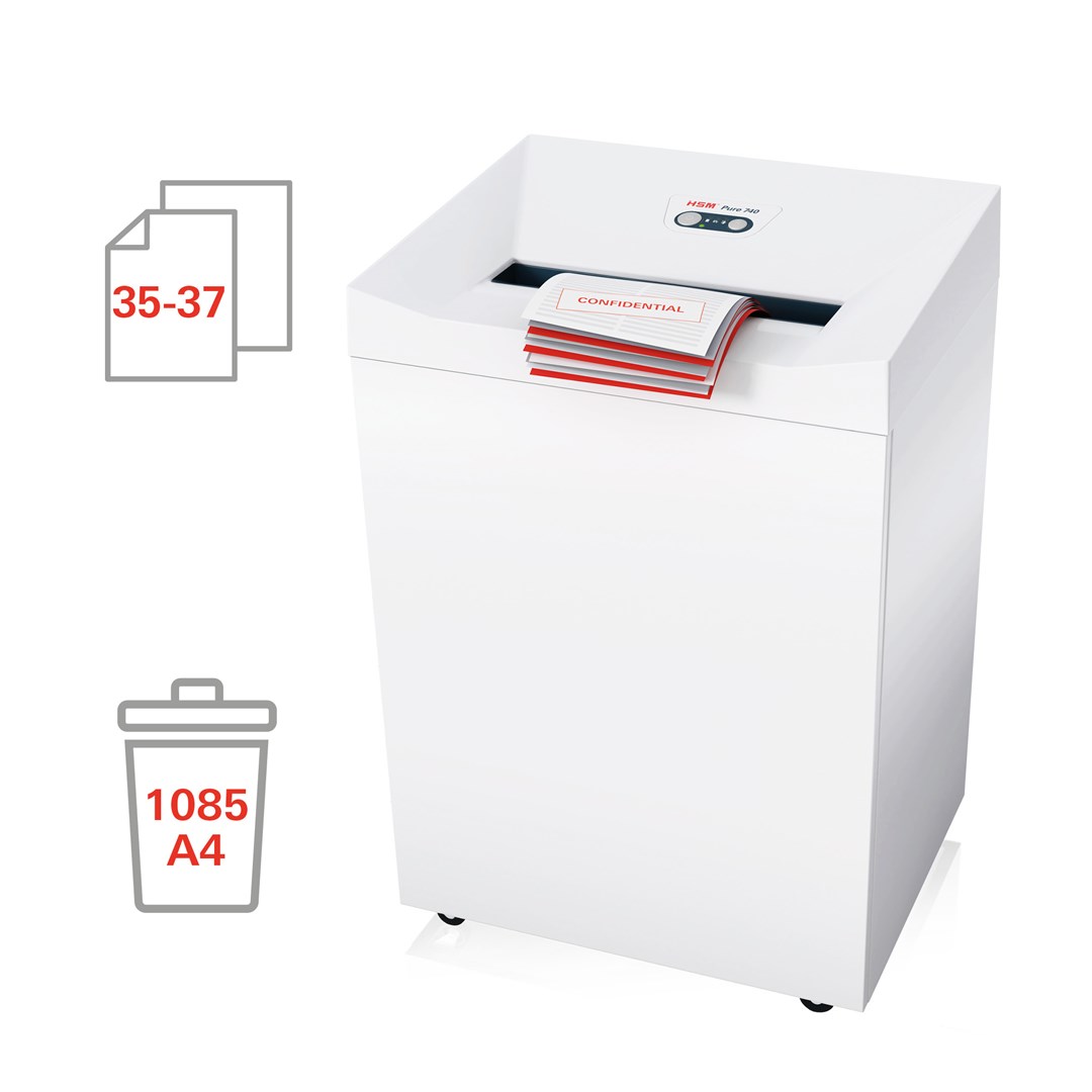 Makinë sharruese dokumentesh HSM Pure 740, DIN P-2, 145L, e bardhë