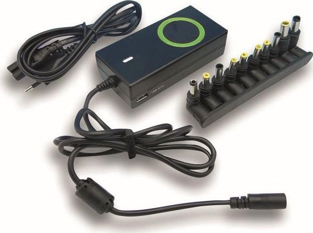 Karikues universal për laptop Techly IPW-NTS70WTY, 70W, port USB, i zi