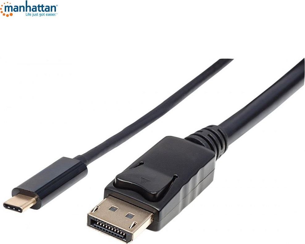 Kabllo Manhattan USB-C - Displayport, 2m, e zezë 