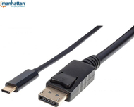 Kabllo Manhattan USB-C - Displayport, 2m, e zezë 