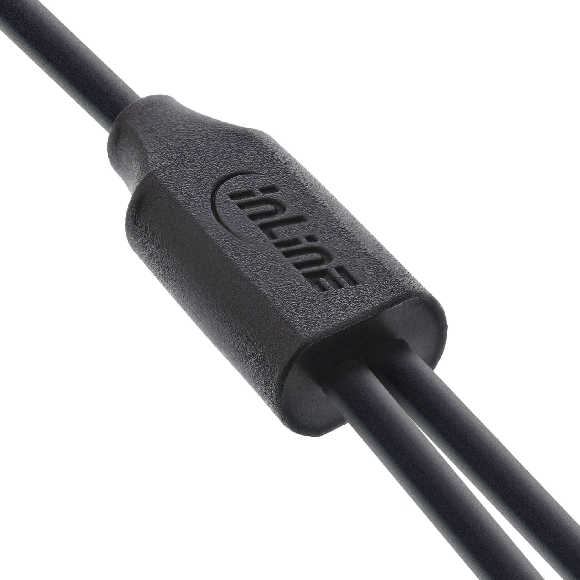 Kabllo karikimi InLine USB, 1x USB A në 2x USB C, 0.5m, i zi