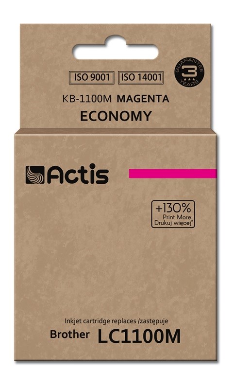 Ngjyrë për printer Actis KB-1100M (zëvendësim për Brother LC1100M/980M), 19 ml, vjollcë