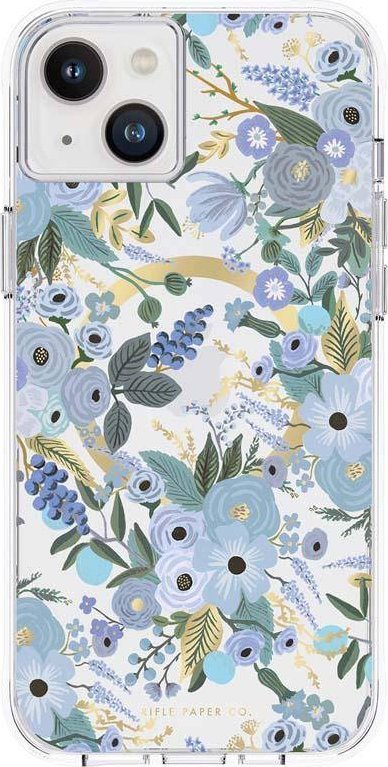 Futrollë telefoni Rifle Paper Co Apple iPhone 14 Plus, MagSafe, Garden Party blu