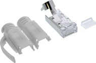 Prizë rrjeti InLine Crimp Plug Cat.6A RJ45, e ekranizuar, set 3 pjesë, gri, 100 copë