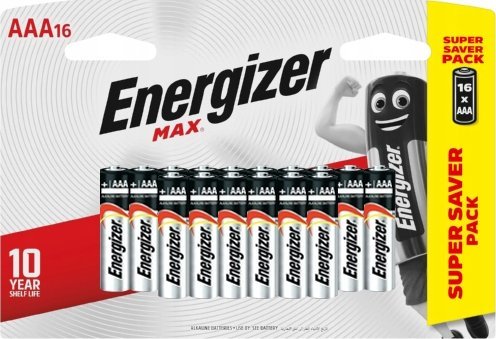 Bateri alkaline AAA Energizer Max, paketim 16 copë