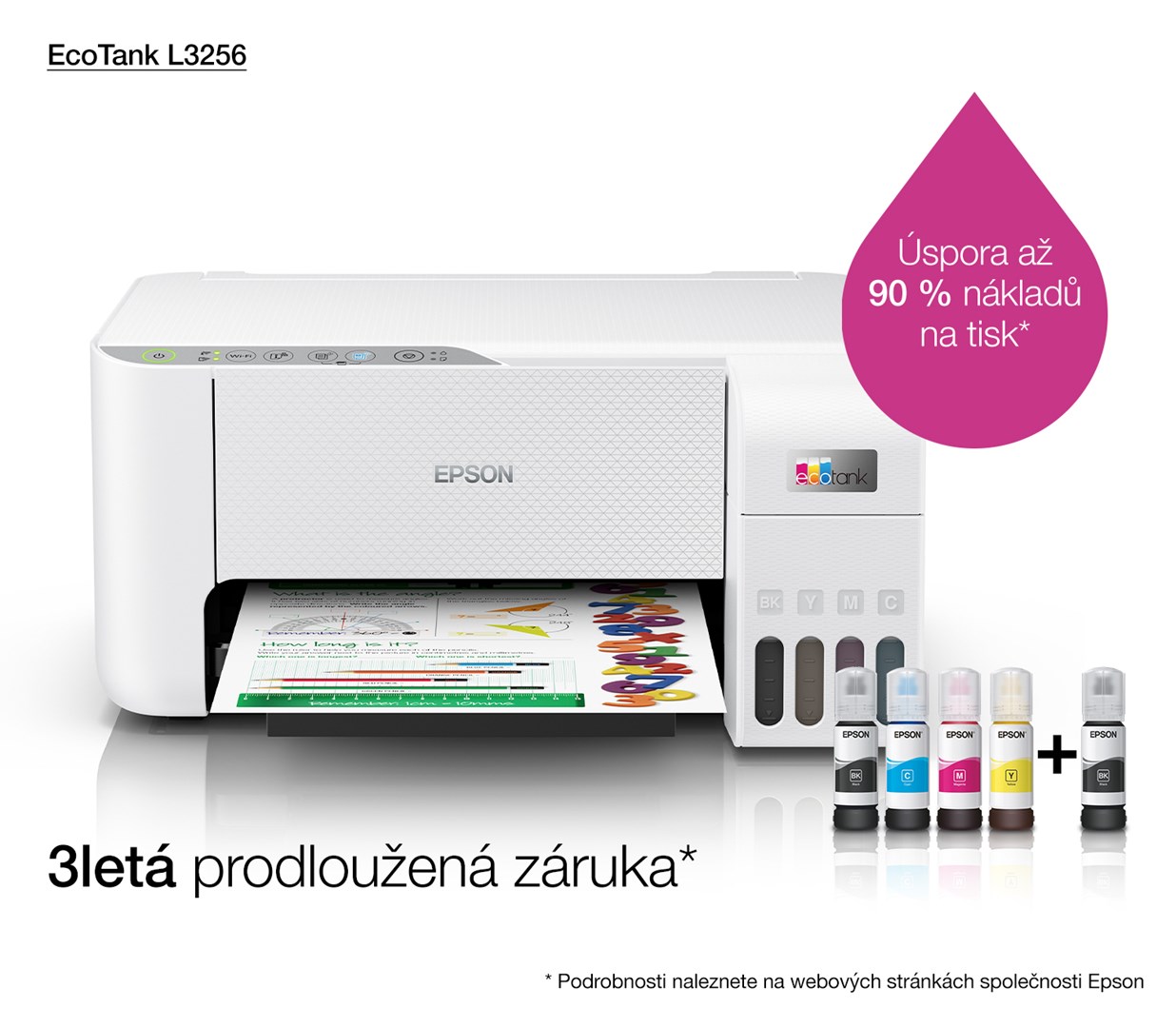 Printer multifunksional Epson L3256, Inkjet, i bardhë